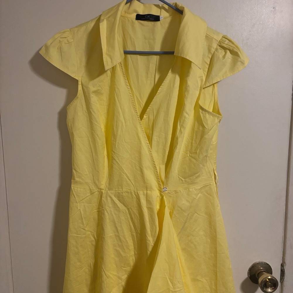 GK Grace Karin Yellow Dress with Collar